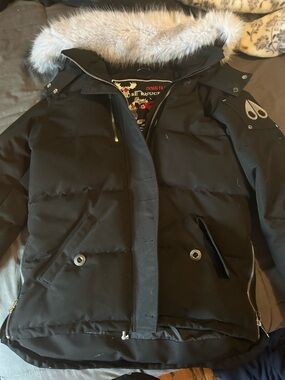 Moose Knuckles Black Quilted Puffer Jacket